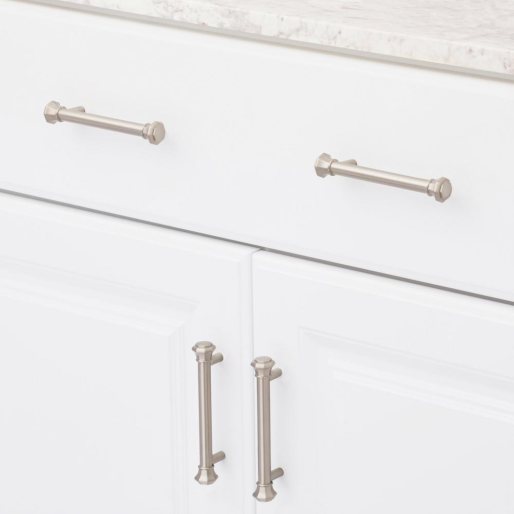 Symm Etry 3-1/2 in. Center-to-Center Octagon Satin Nickel Pull - Super Arbor