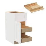 Home Decorators Collection Newport 15 in. W x 24 in. D x 34.5 in. H Assembled Plywood Base Kitchen Cabinet in Pacific White with 2ROT Cutlery LH