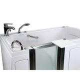 Royal 52 in. Acrylic Walk-In Whirlpool Bathtub in White with Left Door, 2-Piece Fast Fill Faucet and 2 in. Dual Drain - Super Arbor