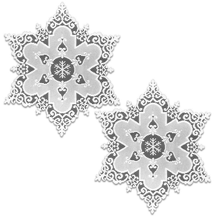 Snowflake 18 in. White Round Doily (Set of 2)