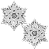 Snowflake 18 in. White Round Doily (Set of 2)