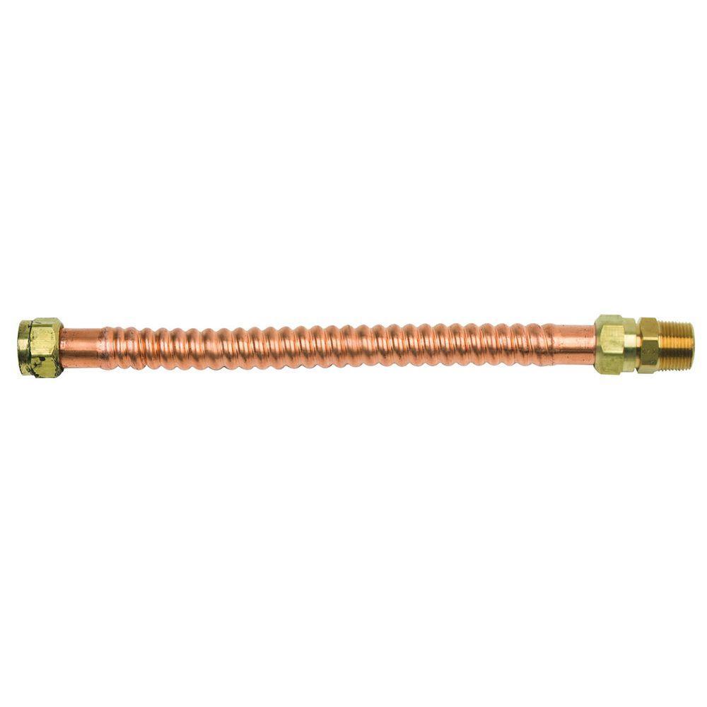 3/4 in. FIP/MIP x 3/4 in. FIP x 12 in. Copper Water Heater Connector (7/8 in. O.D.) - Super Arbor