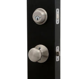 Plymouth Satin Nickel Double Cylinder Deadbolt with Plymouth Knob Door Handleset - Super Arbor