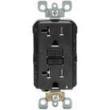 20 Amp 125-Volt Duplex SmarTest Self-Test Tamper Resistant GFCI Outlet, Black - Super Arbor
