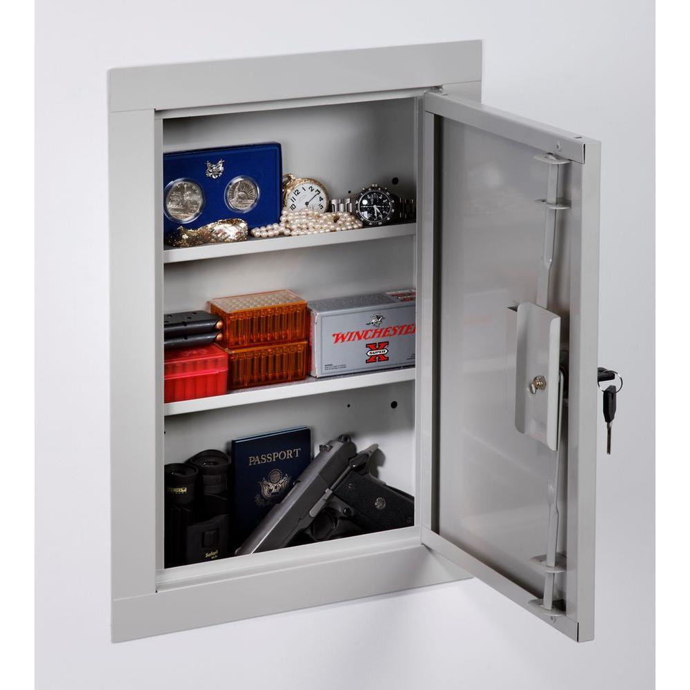 Mid-Sized In Wall Key Lock Security Cabinet, Beige - Super Arbor