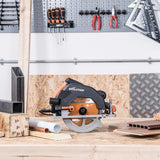 15 Amp 7-1/4 in. Circular Saw with LED Light, Electric Brake, 13 ft. Rubber Power Cord and Multi-Material Blade - Super Arbor