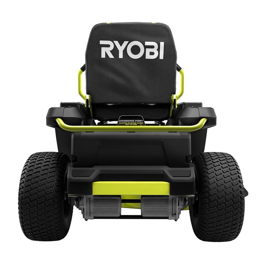 RYOBI 42 in. 100 Ah Battery Electric Riding Zero Turn Mower and Bagging Kit