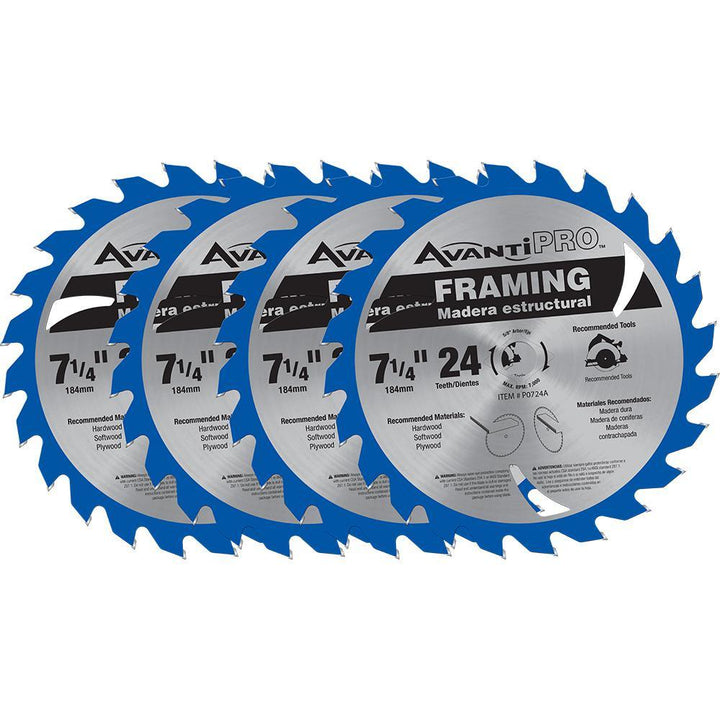 7-1/4 in. x 24-Teeth Framing Saw Blade (4-Pack) - Super Arbor