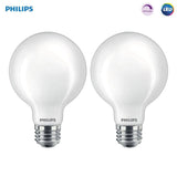 Philips 40-Watt Equivalent G25 Dimmable LED Light Bulb Soft White Frosted Globe (2-Pack)