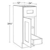 Home Decorators Collection Newport 12 in. W x 24 in. D x 34.5 in. H Assembled Plywood Base Kitchen Cabinet in Blended Cream with 1ROT Soft Close LH