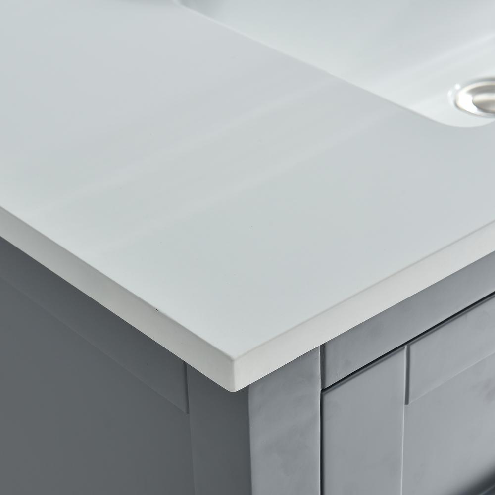 Ashinton 49 in. W x 22 in. D Single Basin Solid Surface Vanity Top in Solid White with Intergrated White Basin - Super Arbor