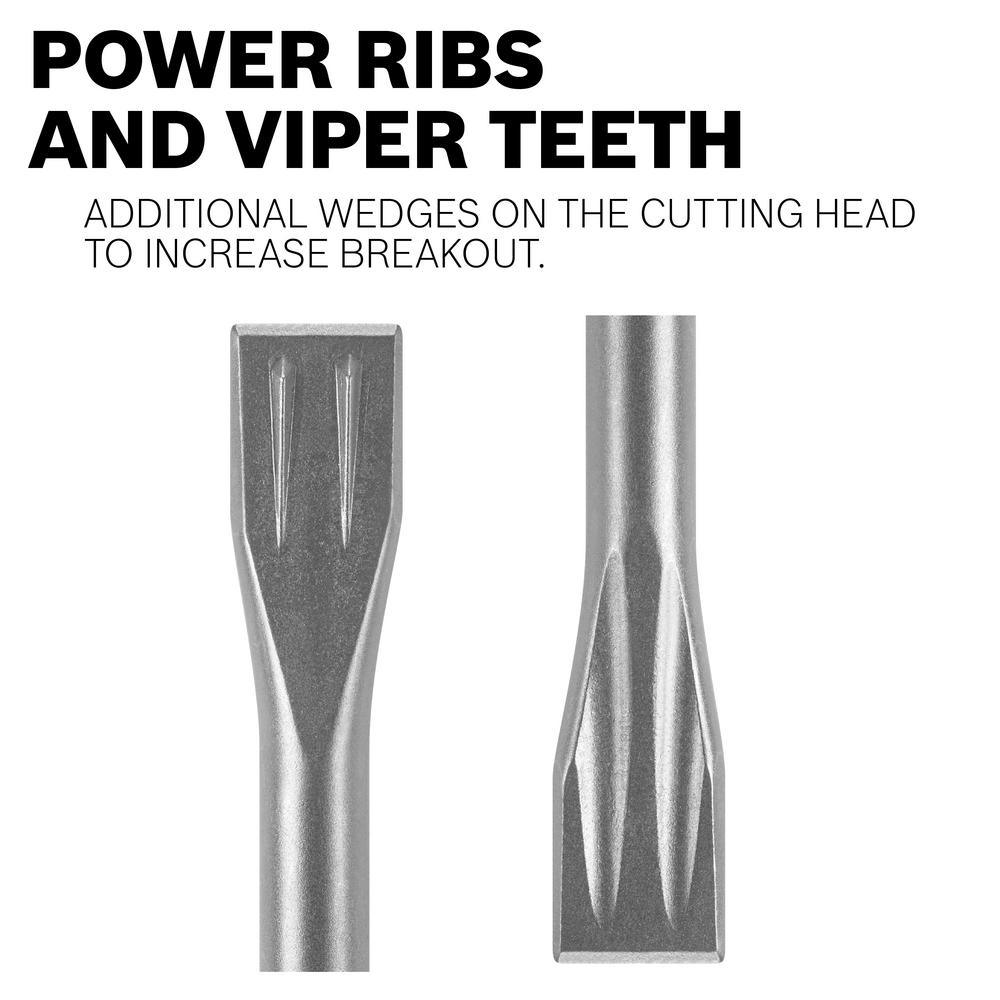 Bulldog Xtreme 1-1/2 in. x 10 in. SDS-Plus Hammer Steel Self-Sharpening Tile Chisel - Super Arbor