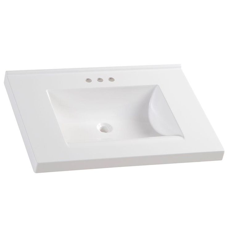 37 in. W x 22 in. D Cultured Marble Vanity Top in White with White Sink