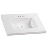 37 in. W x 22 in. D Cultured Marble Vanity Top in White with White Sink