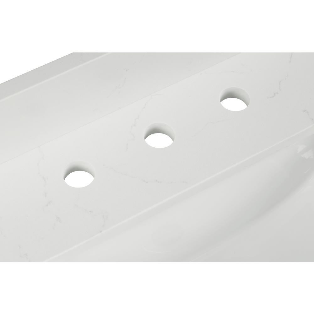 43 in. W x 22 in. D x 0.75 in. H Quartz Vanity Top in Carrara White with White Basin - Super Arbor