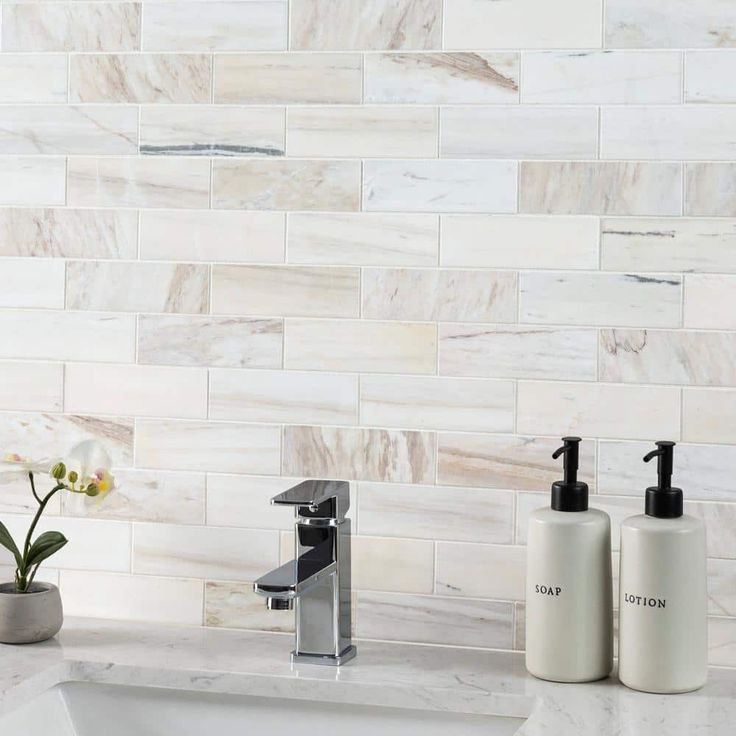MSI Angora Subway 11.81 in x 11.81 in. x 10mm Polished Marble Mesh-Mounted Mosaic Tile (9.7 sq. ft. / case)