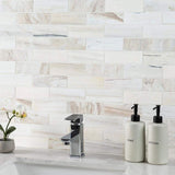 MSI Angora Subway 11.81 in x 11.81 in. x 10mm Polished Marble Mesh-Mounted Mosaic Tile (9.7 sq. ft. / case)