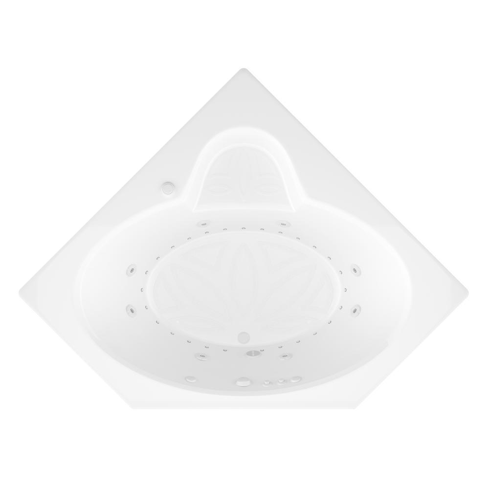 Malachite 5 ft. Acrylic Corner Drop-in Whirlpool Air Bathtub in White - Super Arbor