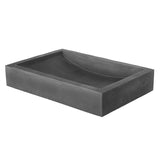 Eden Bath 22 in. Shallow Wave Concrete Rectangular Vessel Sink in Charcoal