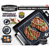 234 sq. in. Triple Layer Titanium and Diamond Infused Coating Non-Stick Smoke-Less Electric Indoor Grill and Griddle