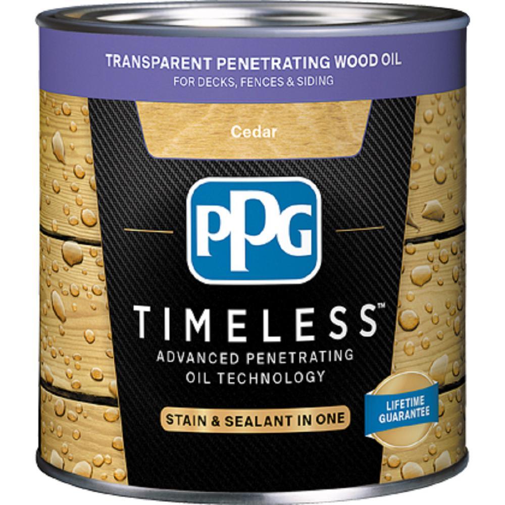 PPG TIMELESS 3 gal. TPO-2 Cedar Transparent Penetrating Wood Oil Exterior Stain Low VOC - Super Arbor