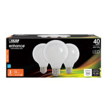 Feit Electric 40-Watt Equivalent G25 Dimmable Filament ENERGY STAR White Glass LED Light Bulb, Soft White (3-Pack)
