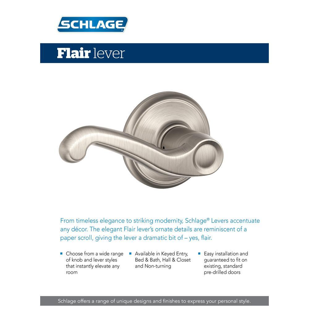 Flair Bright Brass Privacy Bed/Bath Door Lever - Super Arbor