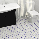 Merola Tile Spiral Blue and White 12-1/2 in. x 12-1/2 in. x 6 mm Porcelain Mosaic Tile (11.07 sq. ft. / case)