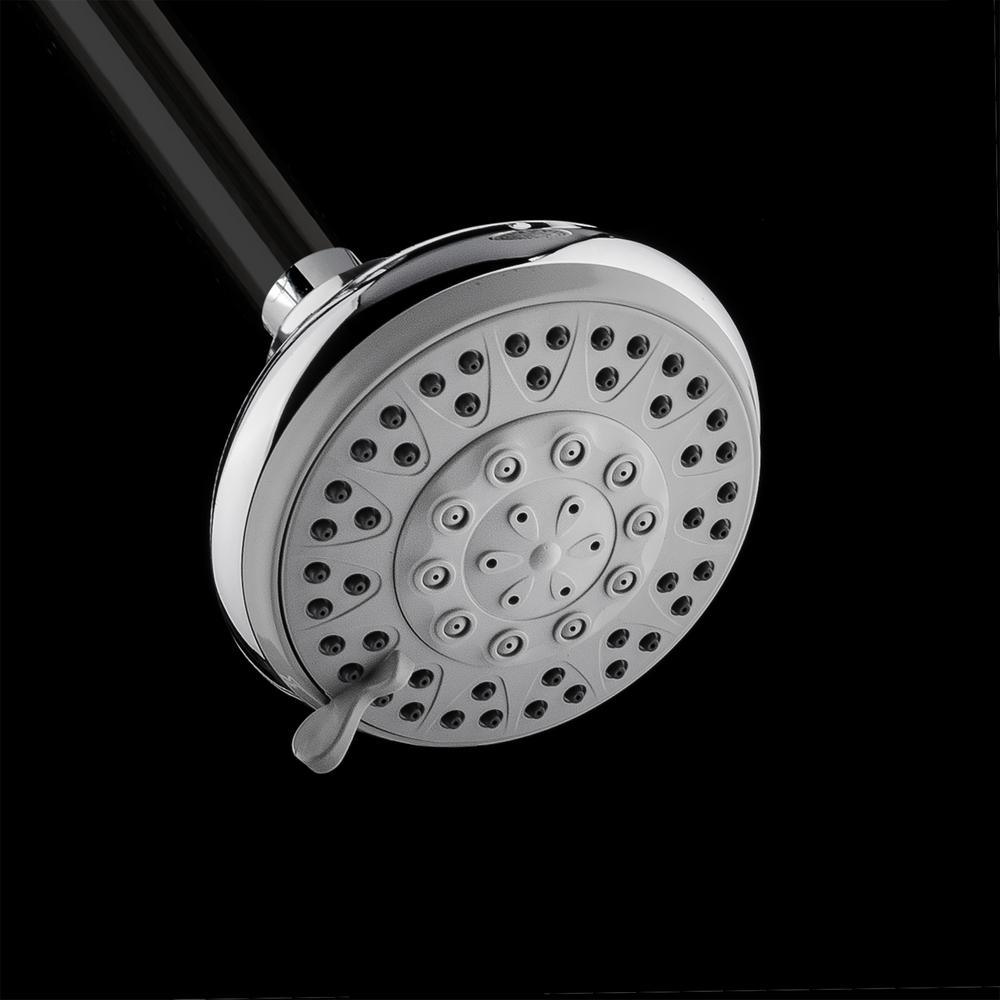3-Spray 4 in. Single Wall Mount Fixed Adjustable Shower Head in Chrome - Super Arbor