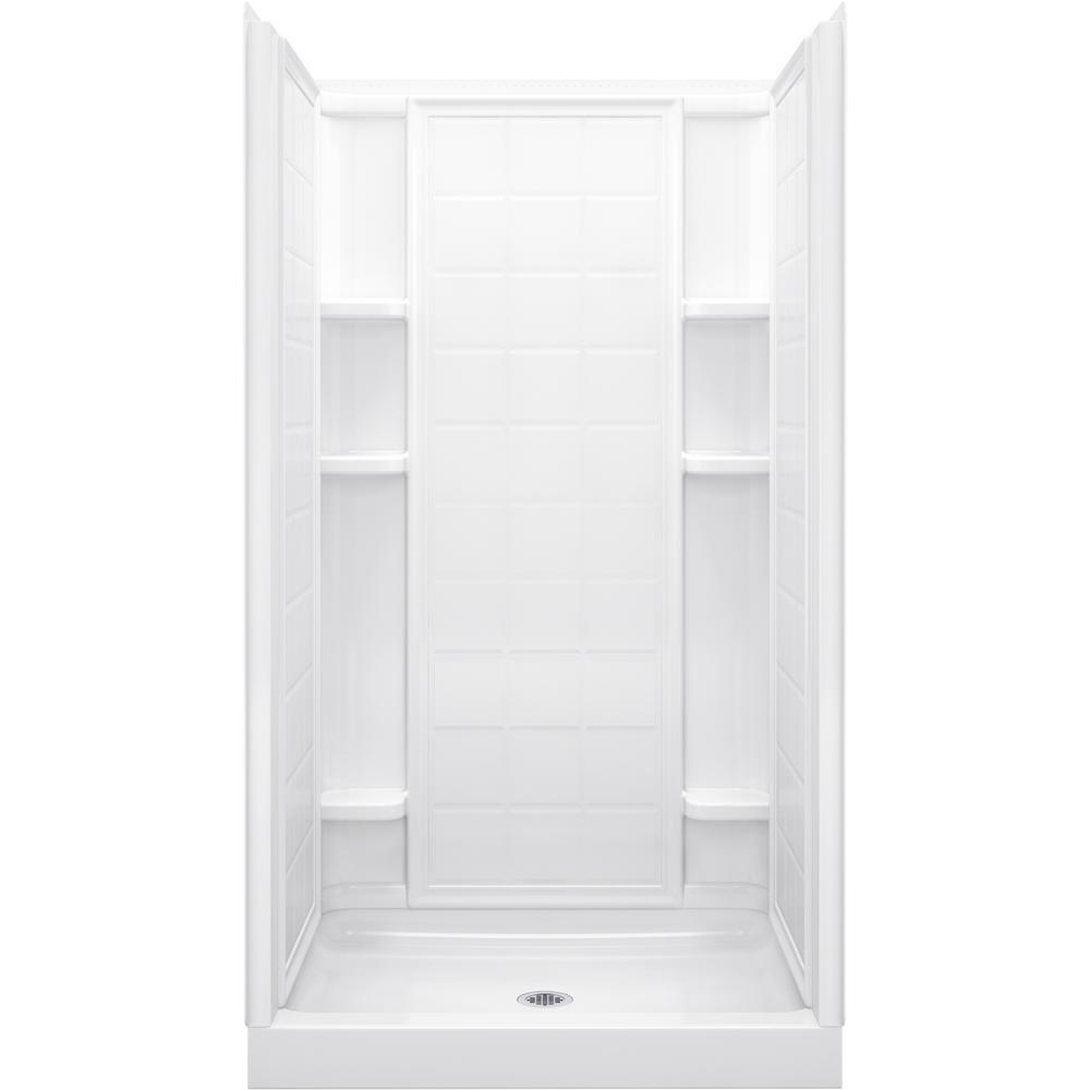 Ensemble 34 in. x 42 in. Single Threshold Shower Floor in White - Super Arbor