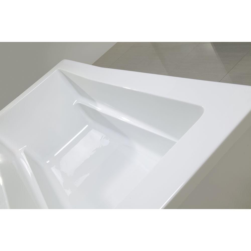 Amelia 69 in. Reversible Drain Freestanding Bathtub in Glossy White - Super Arbor