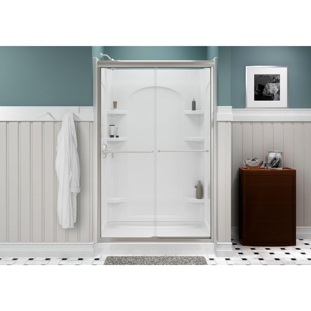 Ensemble 48 in. x 34 in. Single Threshold Shower Floor in White - Super Arbor