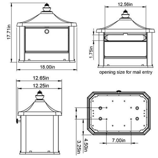 Hamilton Premium, Large, Locking, Aluminum, Post Mount Mailbox, White - Super Arbor