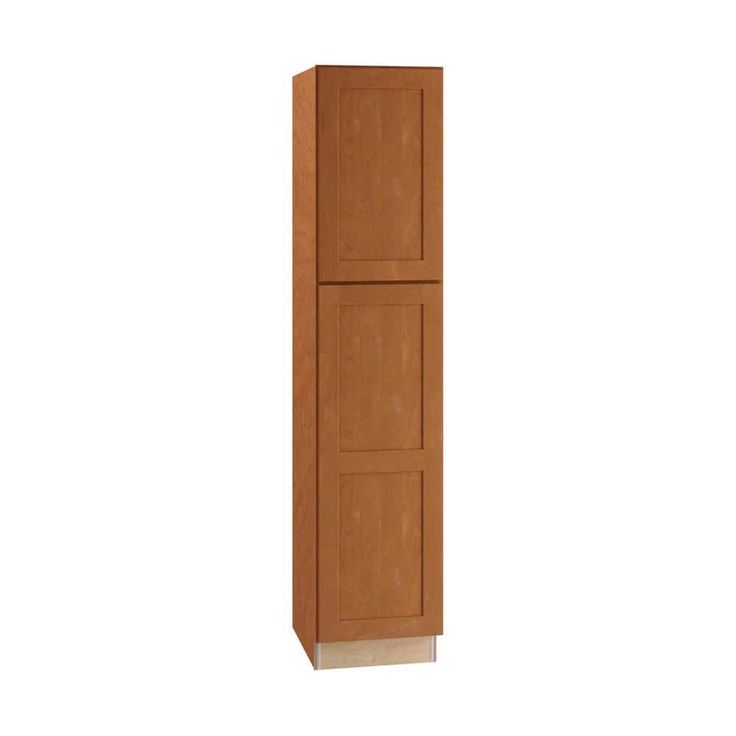 Home Decorators Collection Newport 18 in. W x 24 in. D x 84 in. H Assembled Plywood Pantry Kitchen Cabinet in Cinnamon with 4ROT Soft Close RH