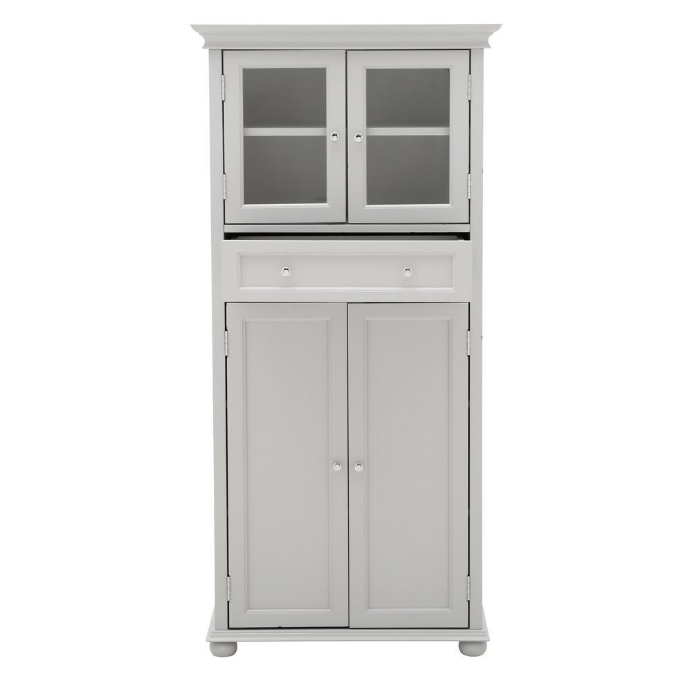 Hampton Harbor 25 in. W 4-Door Tall Cabinet in Dove Grey - Super Arbor