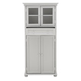 Hampton Harbor 25 in. W 4-Door Tall Cabinet in Dove Grey - Super Arbor