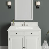 43 in. W x 22 in. D x 0.75 in. H Quartz Vanity Top in Statuario White with White Basin - Super Arbor