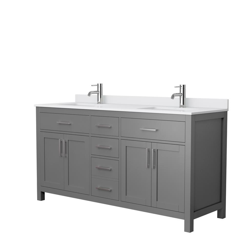 Beckett 54 in. W x 22 in. D Single Vanity in White with Cultured Marble Vanity Top in Carrara with White Basin - Super Arbor