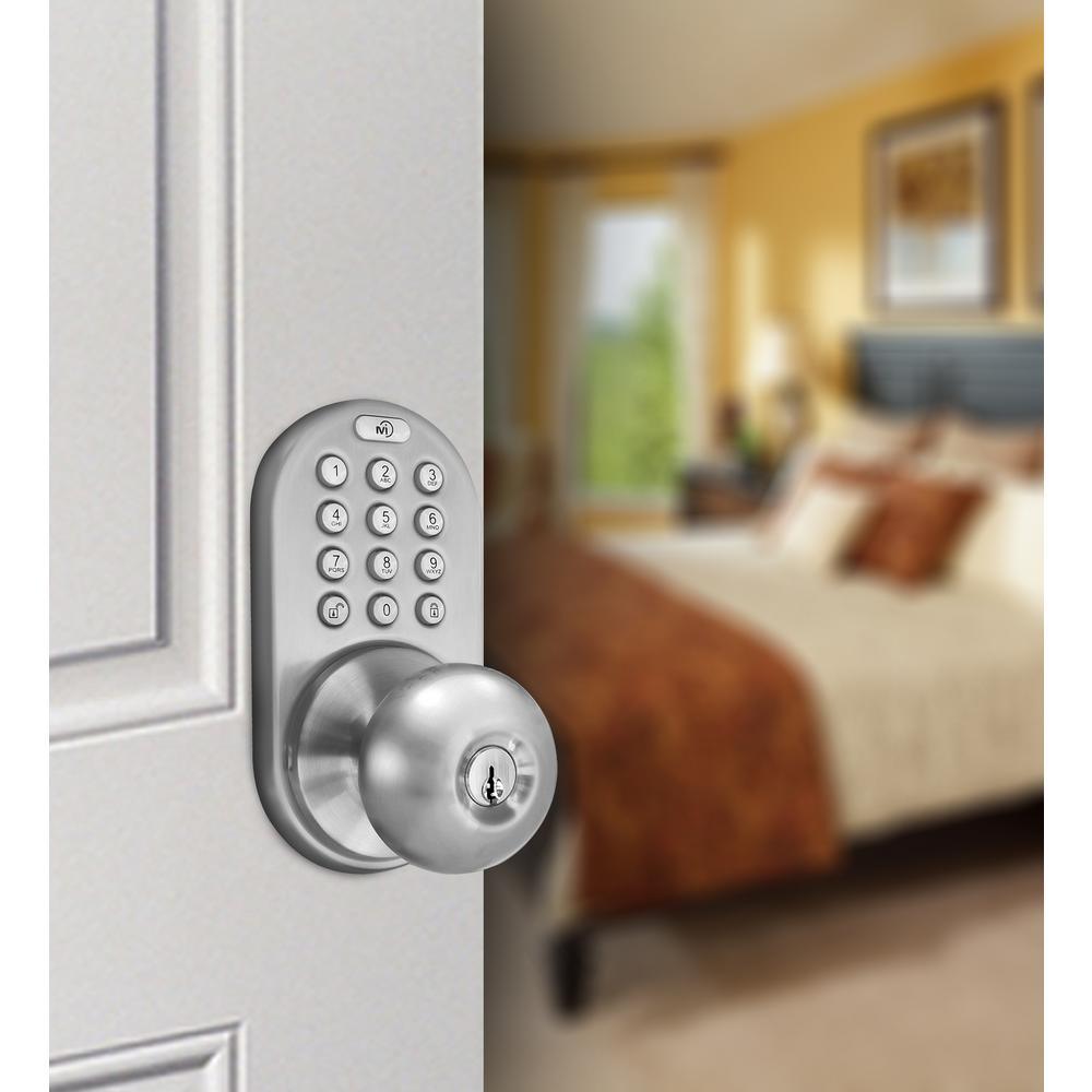 Keyless Satin Nickel Entry Door Knob, Keyed Alike - Super Arbor