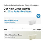 Ruby 65 in. Acrylic Double Slipper Flatbottom Freestanding Bathtub in White - Super Arbor