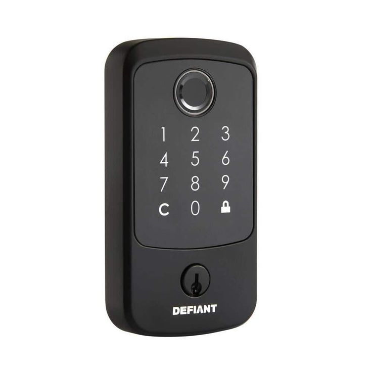 Defiant Hubspace Matte Black Square Biometric Fingerprint Electronic Touchpad Deadbolt