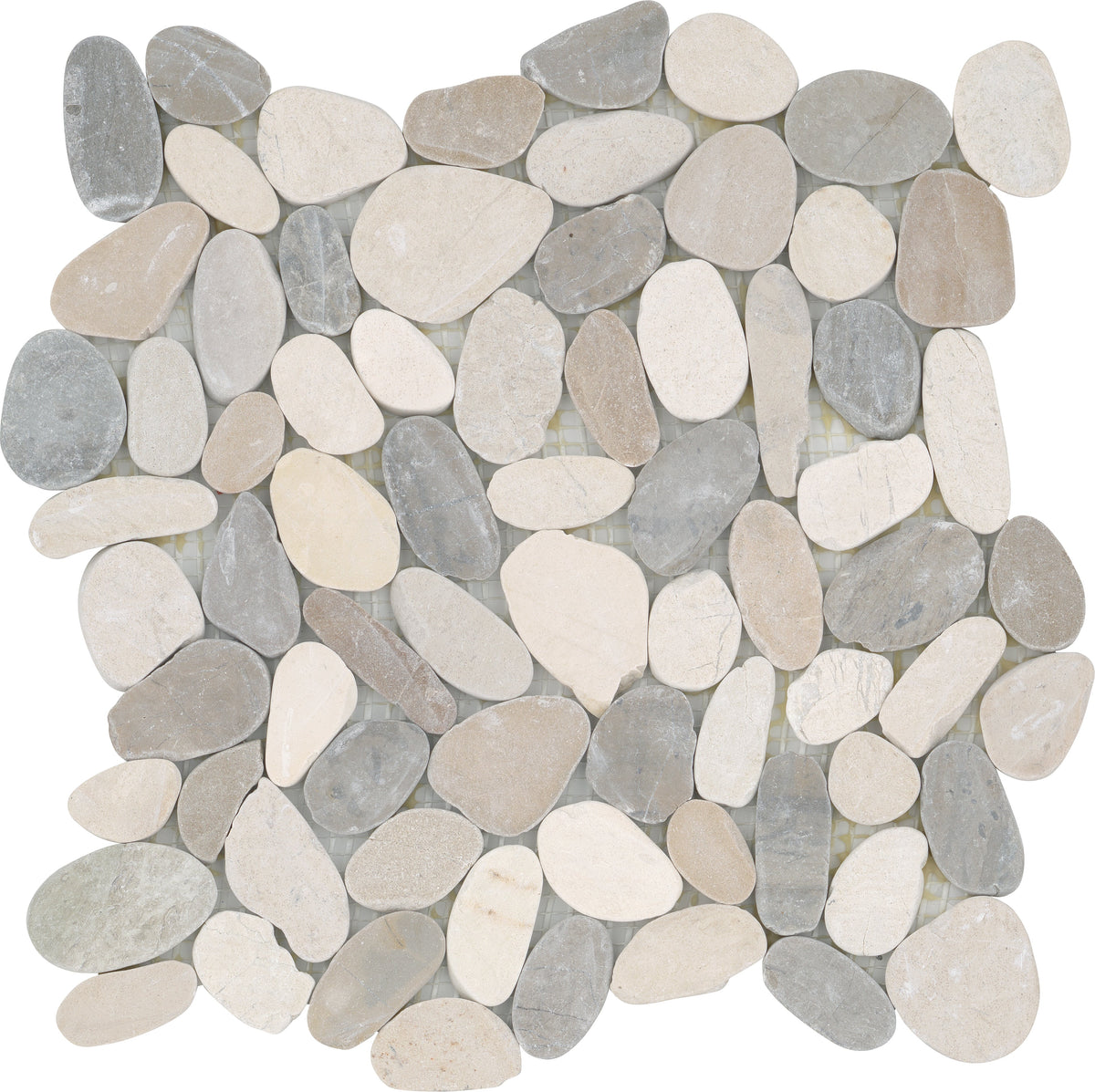 Emser Venetian Pebbles Flat Italia Natural Stone Mosaic Border Tile, 11-Pack (12 in x 12 in)