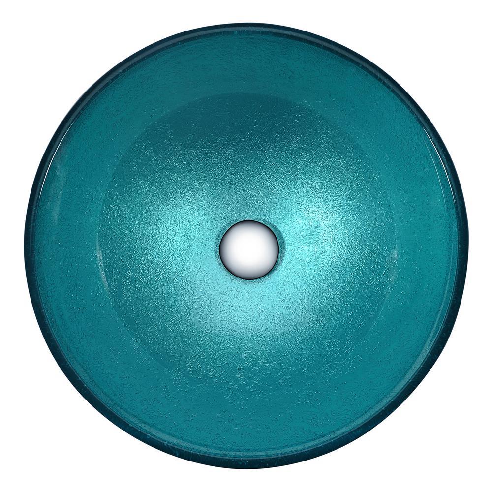 Posh Series Deco-Glass Vessel Sink in Coral Blue - Super Arbor
