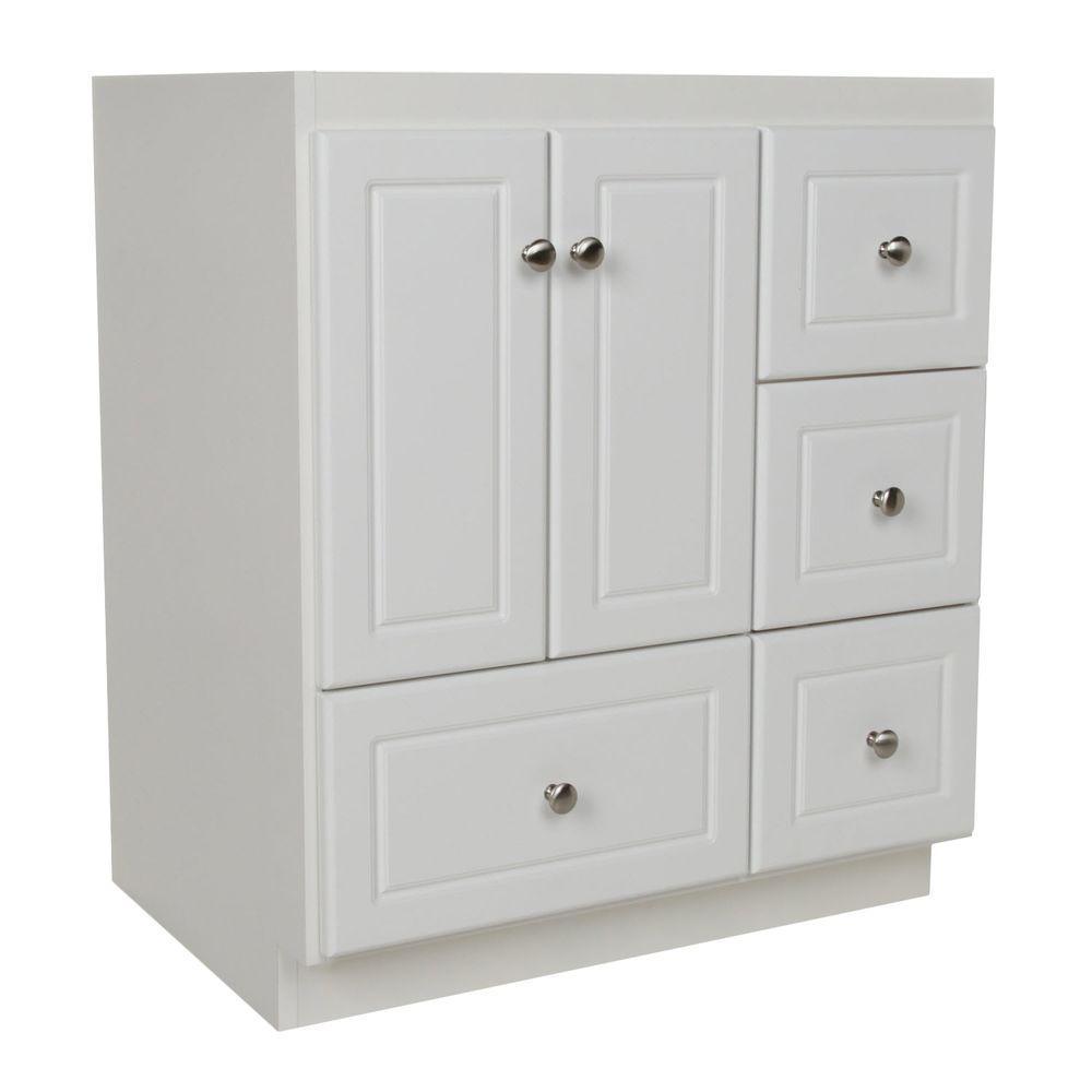 Ultraline 36 in. W x 21 in. D x 34.5 in. H Vanity with Right Drawers Cabinet Only in Natural Alder - Super Arbor