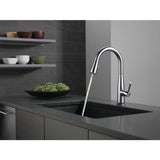 Delta Essa Touch2O Arctic Stainless 1-Handle Deck-Mount Pull-Down Touch Kitchen Faucet (Deck Plate Included)