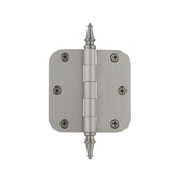 3.5 in. Steeple Tip Residential Hinge with 5/8 in. Radius Corners in Antique Brass - Super Arbor