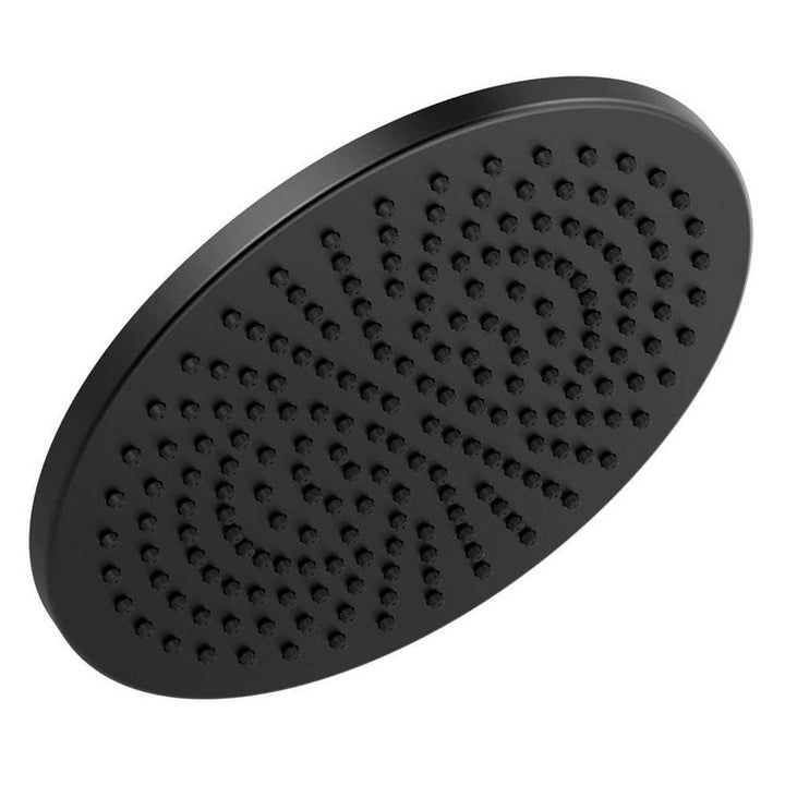 1-Spray 11.8 in. Single Wall Mount Fixed Rain Shower Head in Matte Black