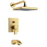 Lady 2-Handle 1-Spray Tub and Shower Faucet with 8 in. Rain Shower Head in Brushed Nickel (Valve Included) - Super Arbor