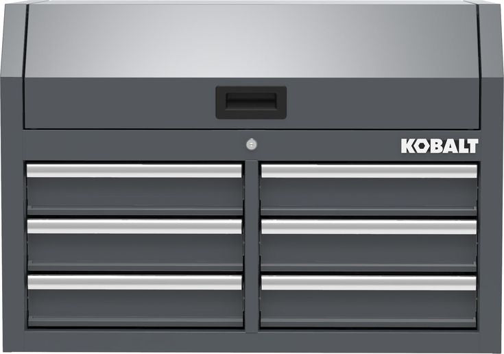 Kobalt 36-in W x 18-in H 6-Drawer Steel Tool Chest (Gray)