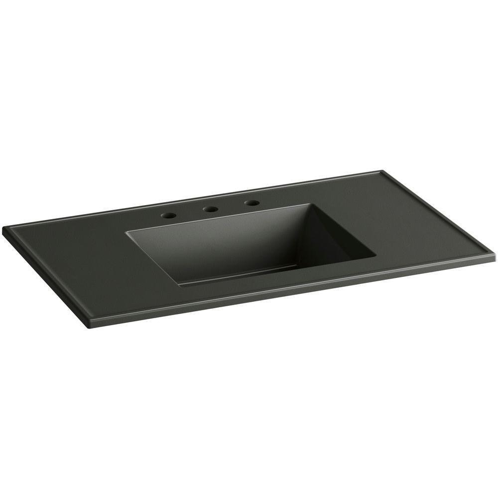 Ceramic/Impressions 37 in. Vitreous China Vanity Top with Basin in White Impressions - Super Arbor